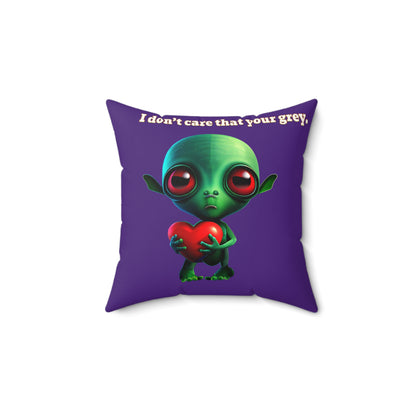 I don't care that your grey - Faux Suede Square Pillow - (purple)