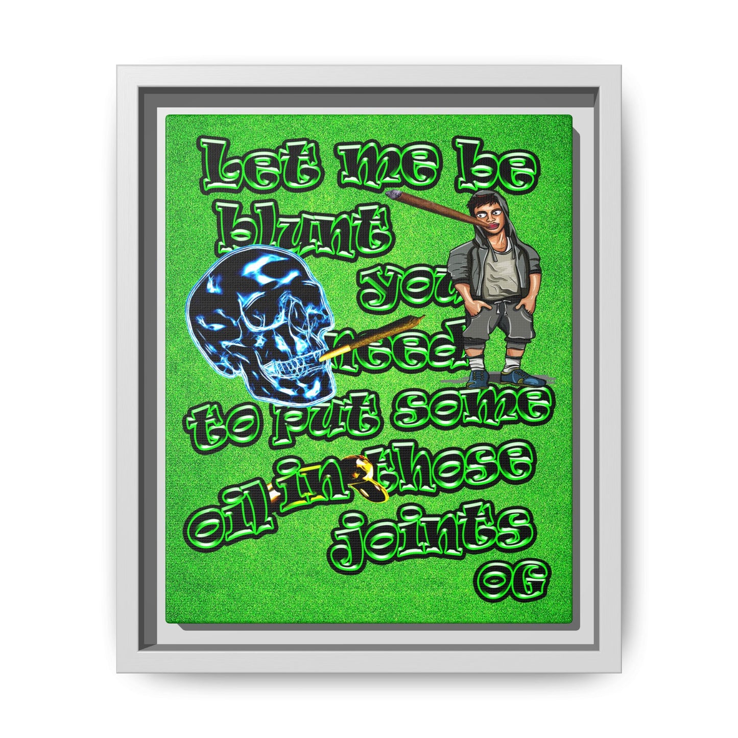 og - framed canvas art (green turf)
