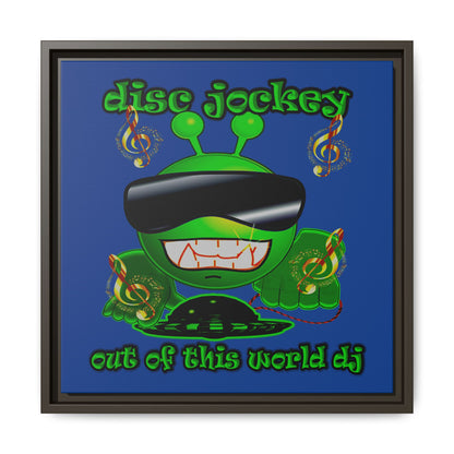 disc jockey - framed canvas art (dark blue)