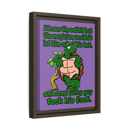 turtle race - framed canvas art (light purple)