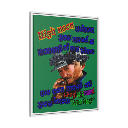 high noon - framed canvas art (dark green)