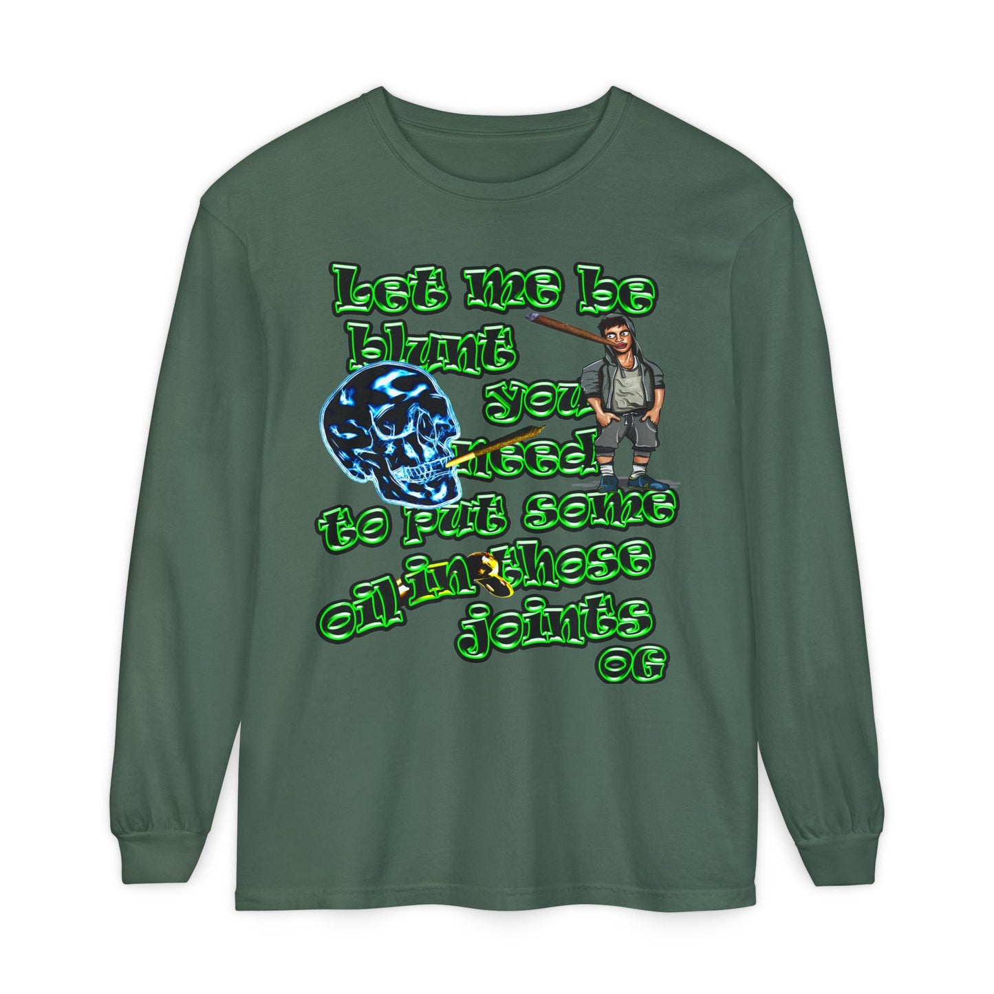 og - Unisex Garment-dyed Long Sleeve T-Shirt