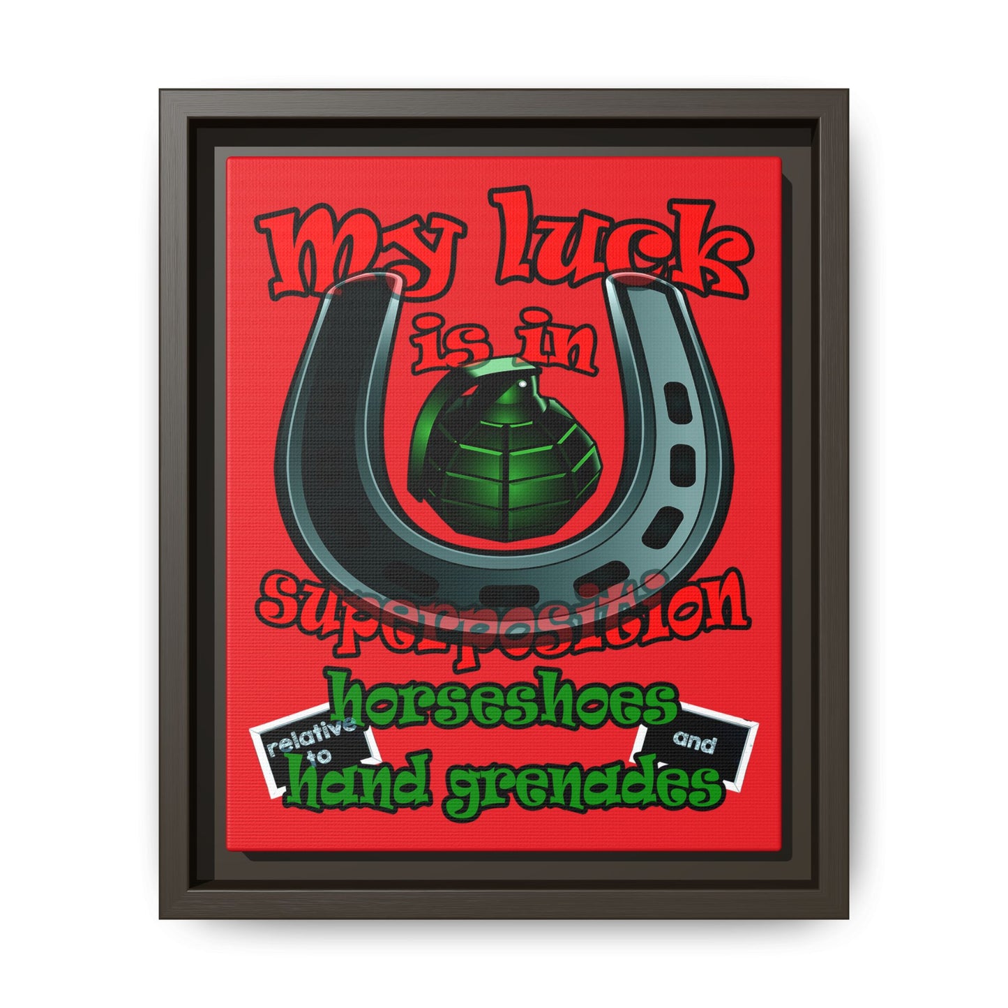 my luck - framed canvas art (red)