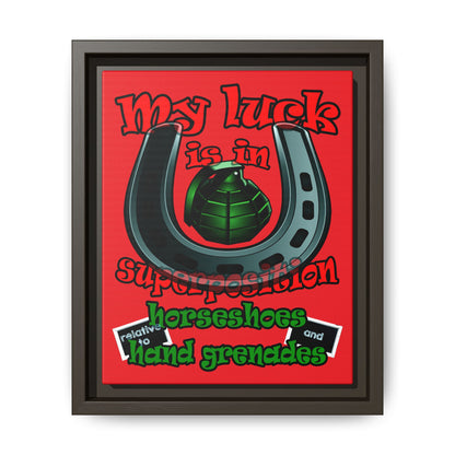 my luck - framed canvas art (red)