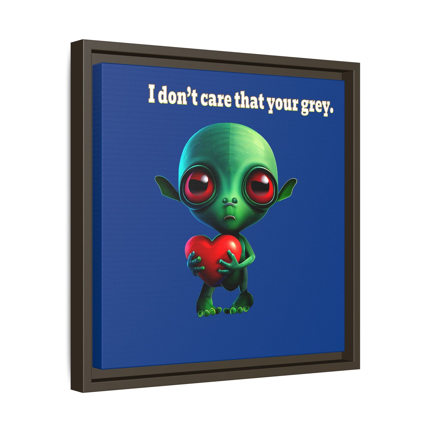 I don't care that your grey - framed canvas art (dark blue)