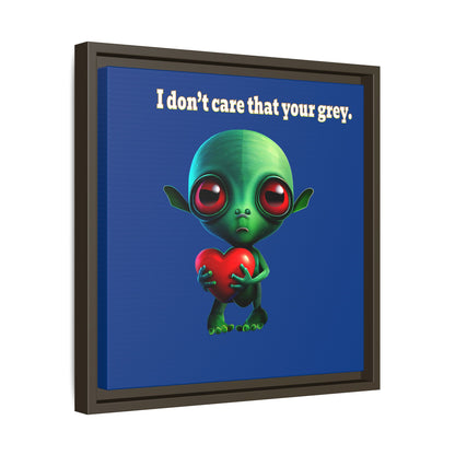 I don't care that your grey - framed canvas art (dark blue)