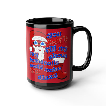 santa's shoes - Black Mug (dark red)