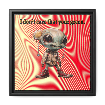 I don't care that your green - framed canvas art (yellow-orange wave)