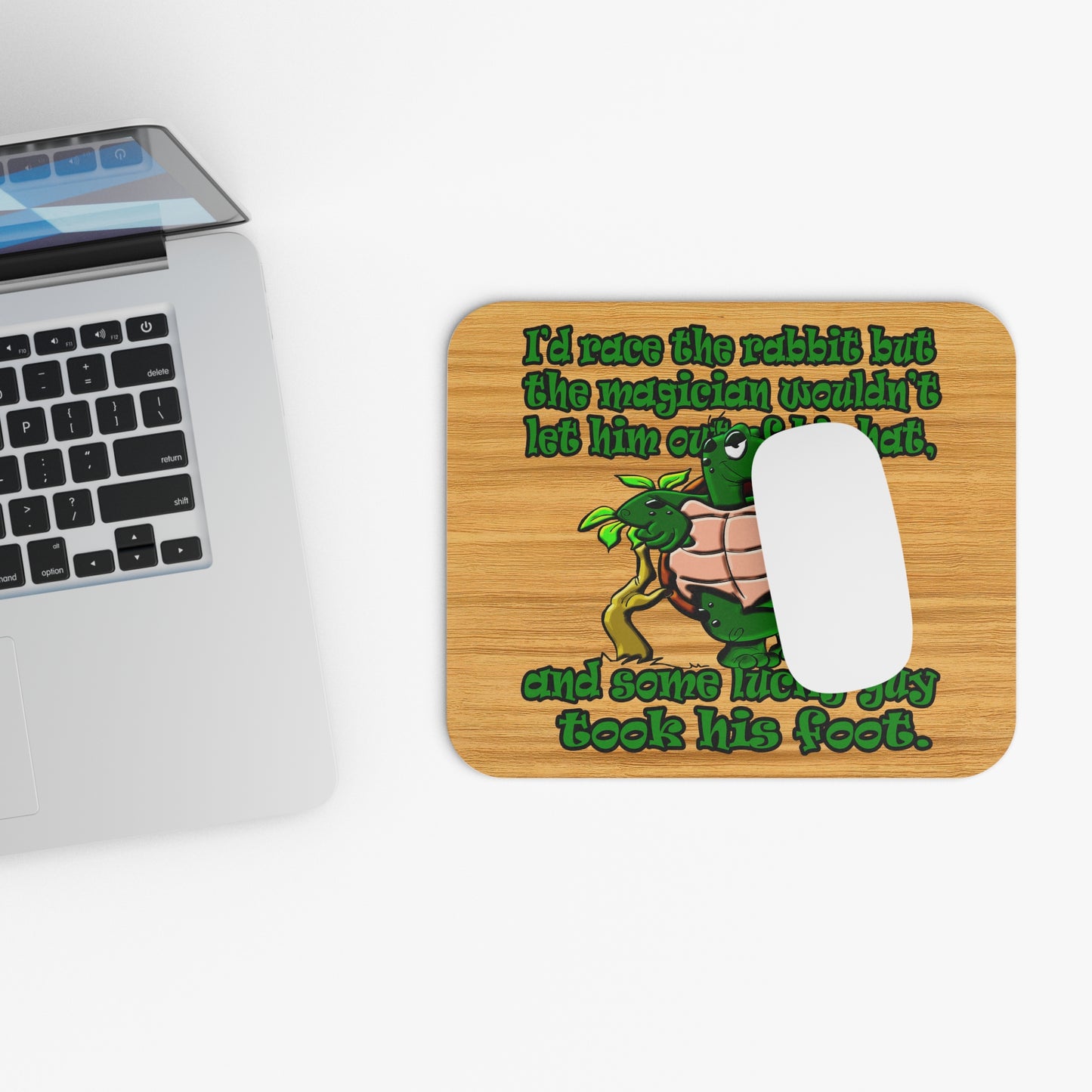 turtle race - Mouse Pad (Rectangle) (butterscotch wood finish)