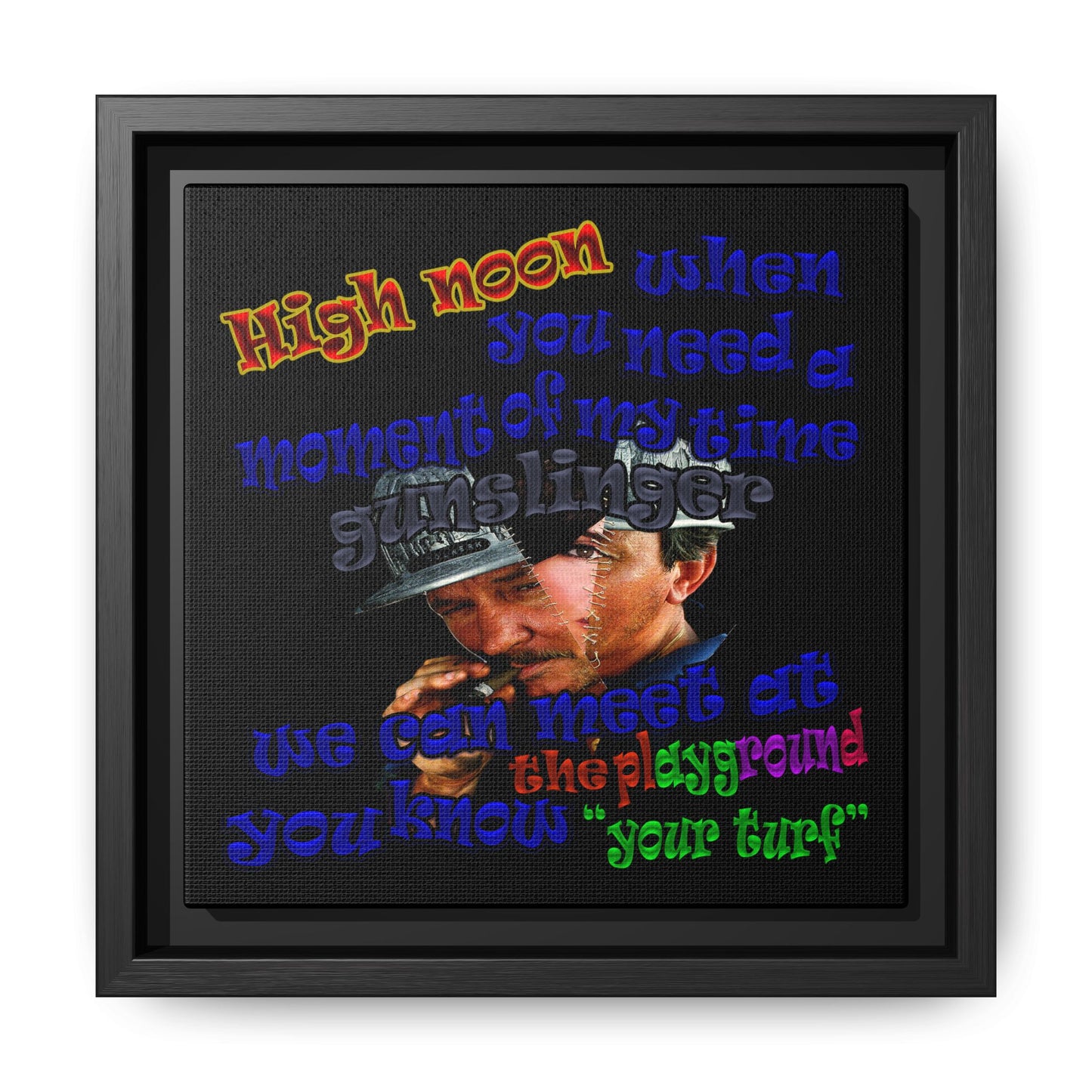 high noon - framed canvas art (black)