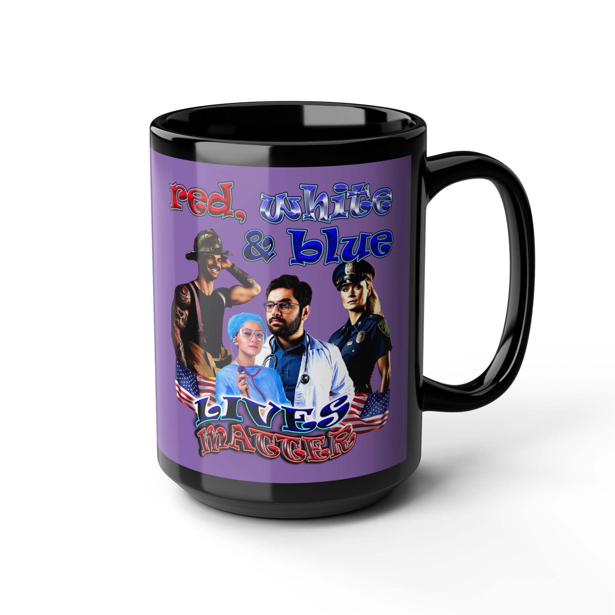 rw&b lives matter - Black Mug (light purple)