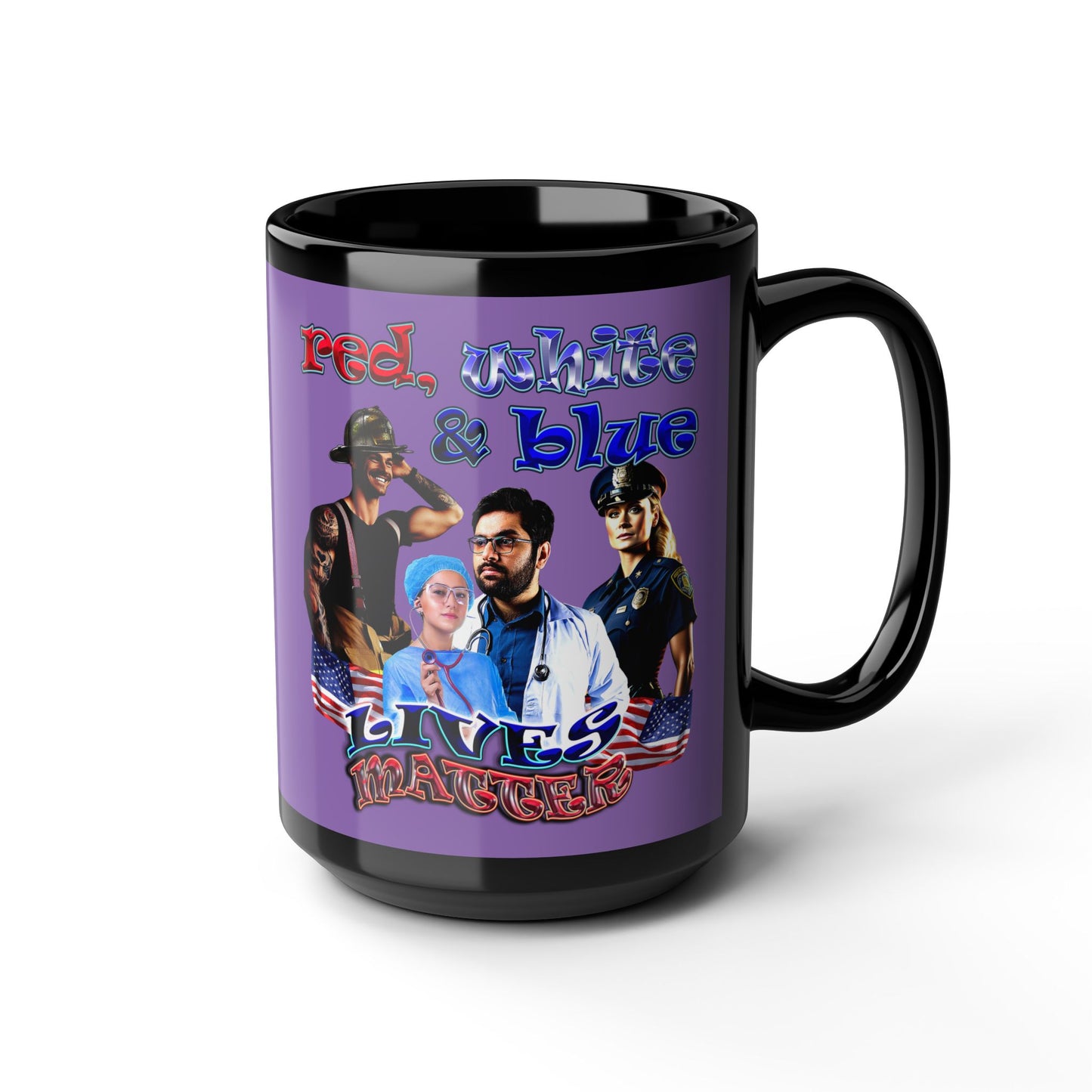rw&b lives matter - Black Mug (light purple)