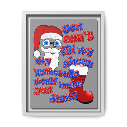 santa's shoes - framed canvas art (grey)