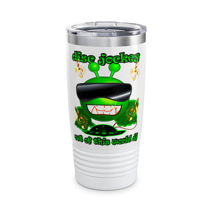 disc jockey - Ringneck Tumbler, 20oz (white)