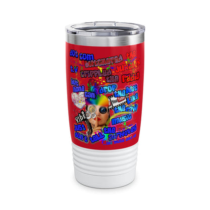drop the beat - Ringneck Tumbler, 20oz (dark red)