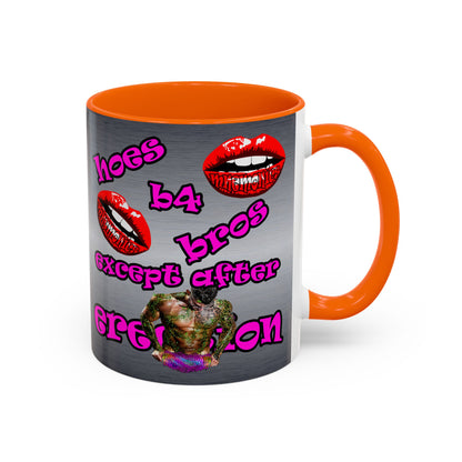 hoes b4 bros - Accent Mug (brushed nickel)