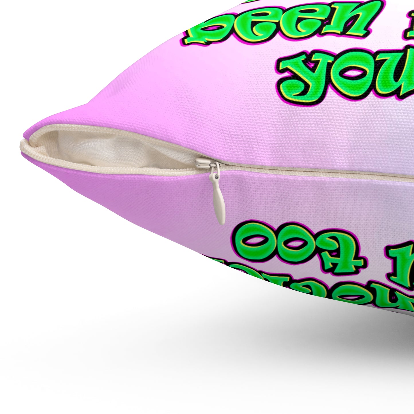 noticed you noticing - Spun Polyester Square Pillow - (light blue-pink wave)
