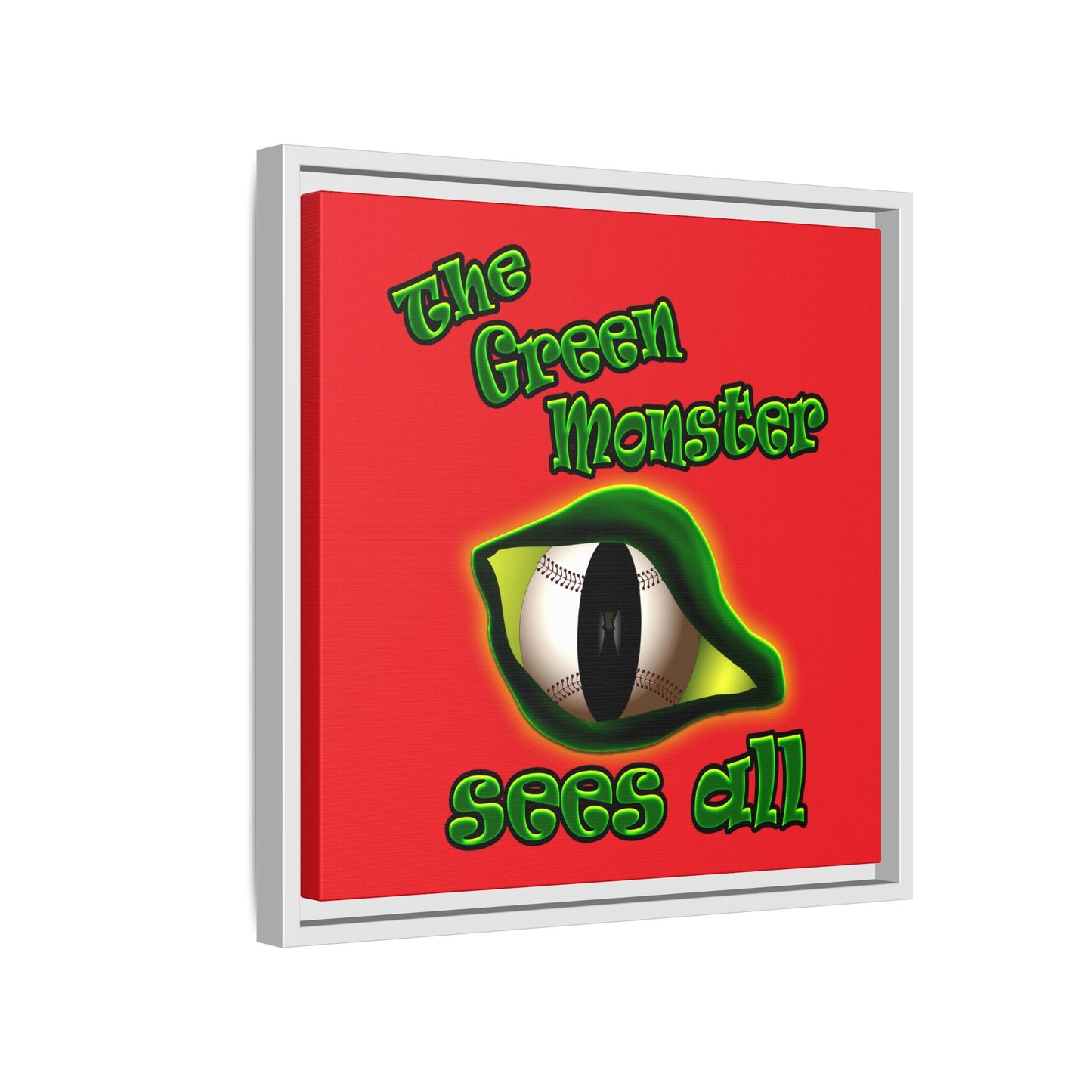 green monster - framed canvas art (red)