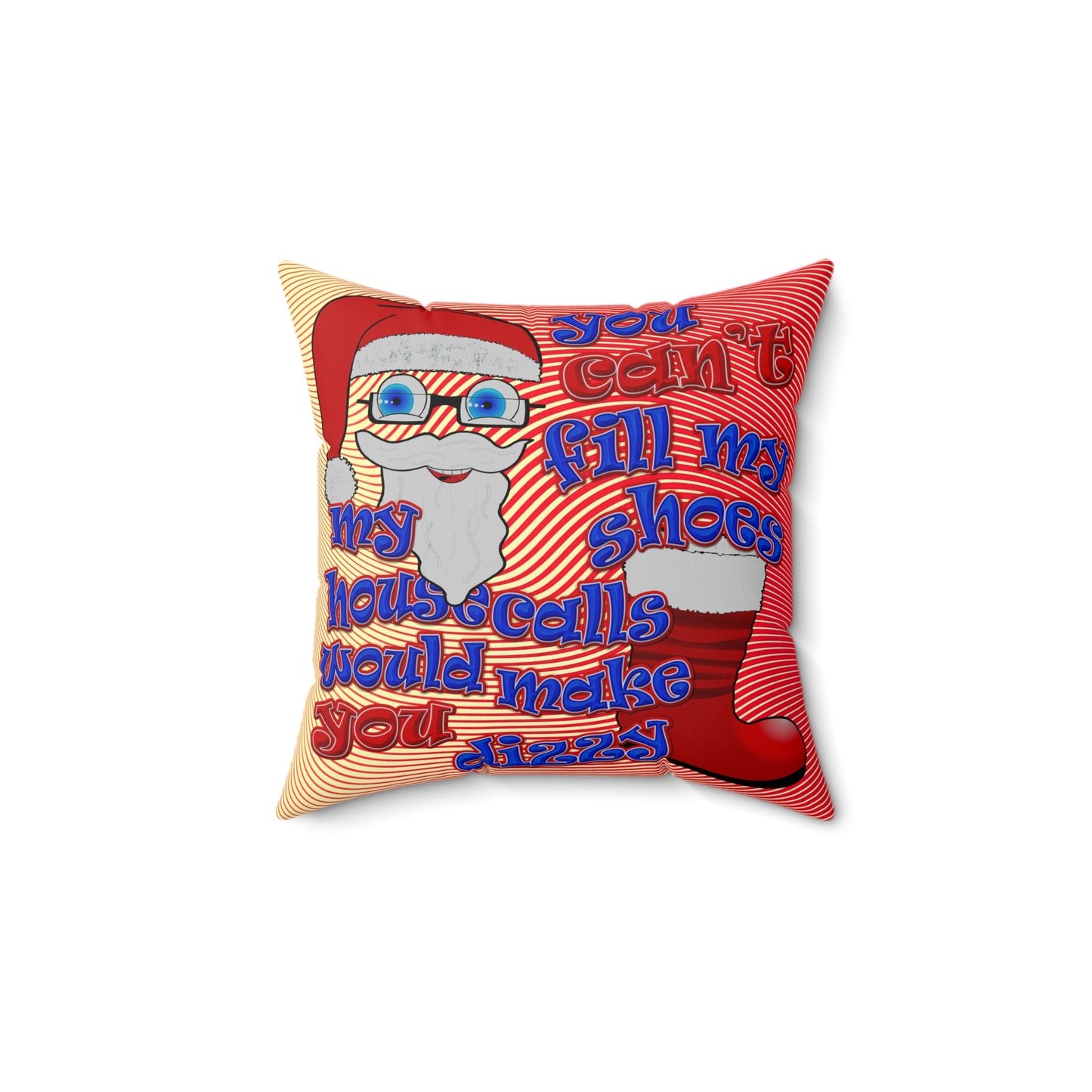 santa's shoes - Spun Polyester Square Pillow - (yellow-orange wave)