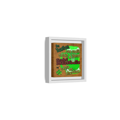 celtics logo - framed canvas art (brown papyrus)