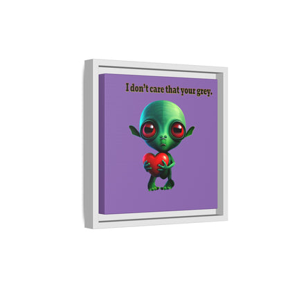 I don't care that your grey - framed canvas art (light purple)