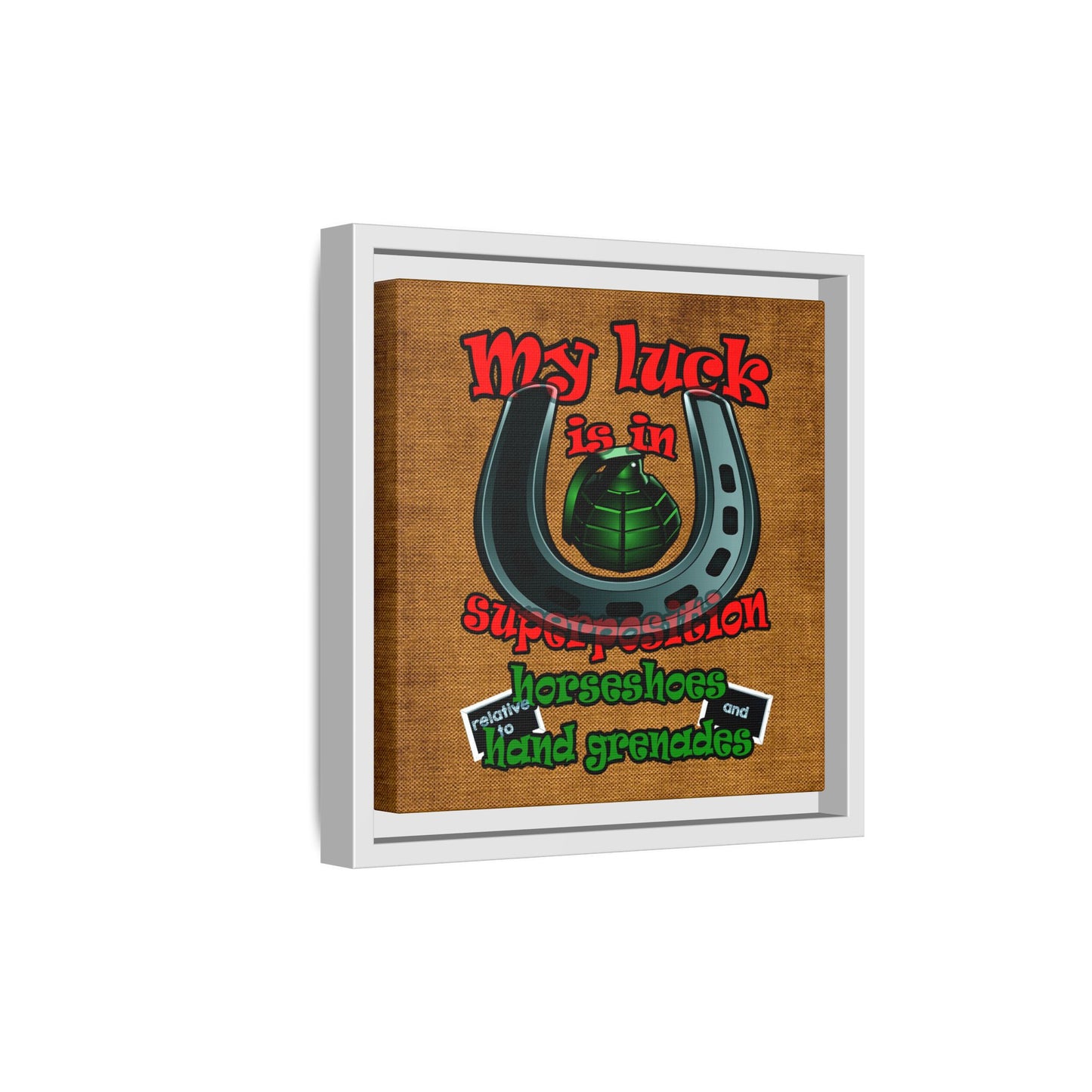 my luck - framed canvas art (brown papyrus)