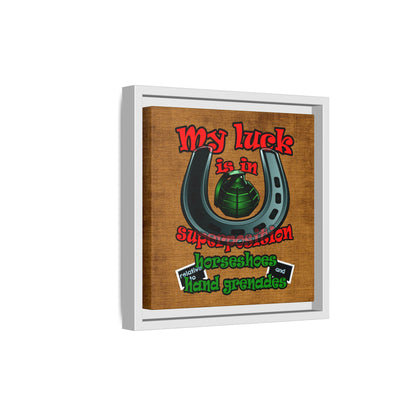 my luck - framed canvas art (brown papyrus)
