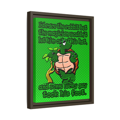turtle race - framed canvas art (logo green)
