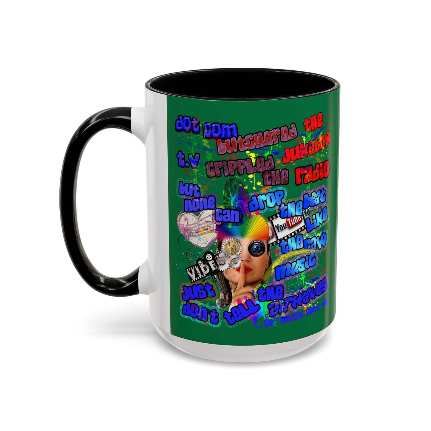 drop the beat - Accent Mug (dark green)