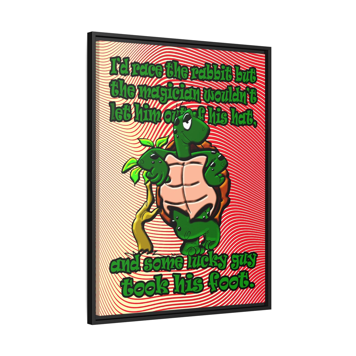 turtle race - framed canvas art (yellow-orange wave)