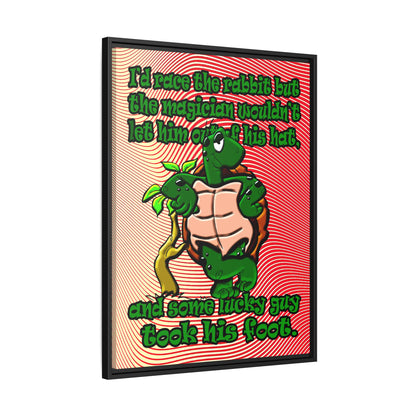 turtle race - framed canvas art (yellow-orange wave)