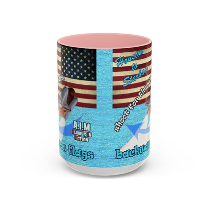 shoot for the stars - Accent Mug (faded blue)