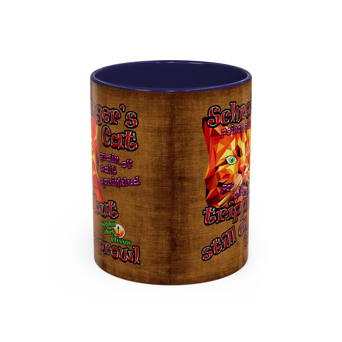 schrodinger's cat - Accent Mug (brown papyrus)