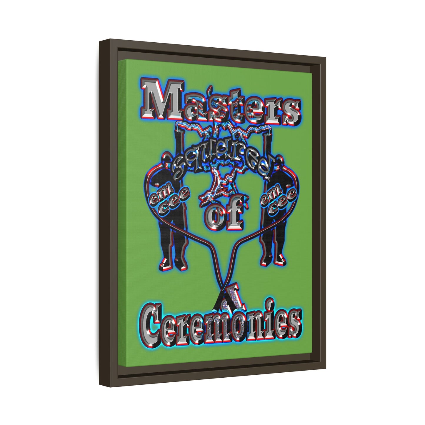 em cee squared - framed canvas art (green)