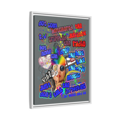 drop the beat - framed canvas art (dark grey)