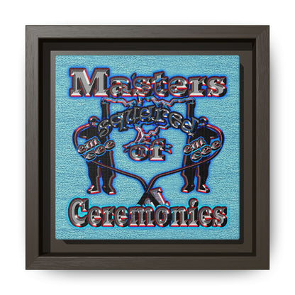 em cee squared - framed canvas art (faded blue)