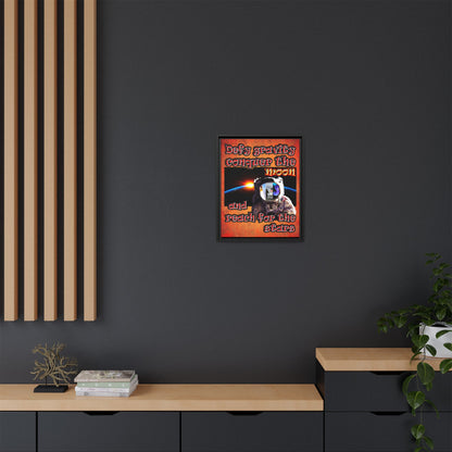 defy conquer reach - framed canvas art (burnt orange)