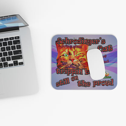 schrodinger's cat - Mouse Pad (Rectangle) (light blue-pink wave)