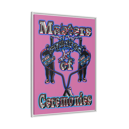 em cee squared - framed canvas art (light pink)