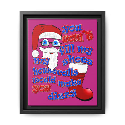 santa's shoes - framed canvas art (pink)