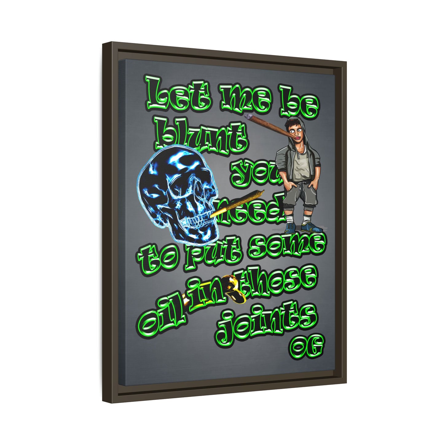 og - framed canvas art (grey-light grey)