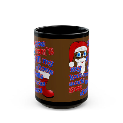 santa's shoes - Black Mug (brown)