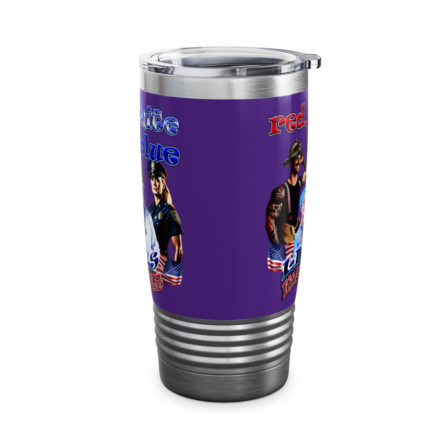 rw&b lives matter - Ringneck Tumbler, 20oz (purple)