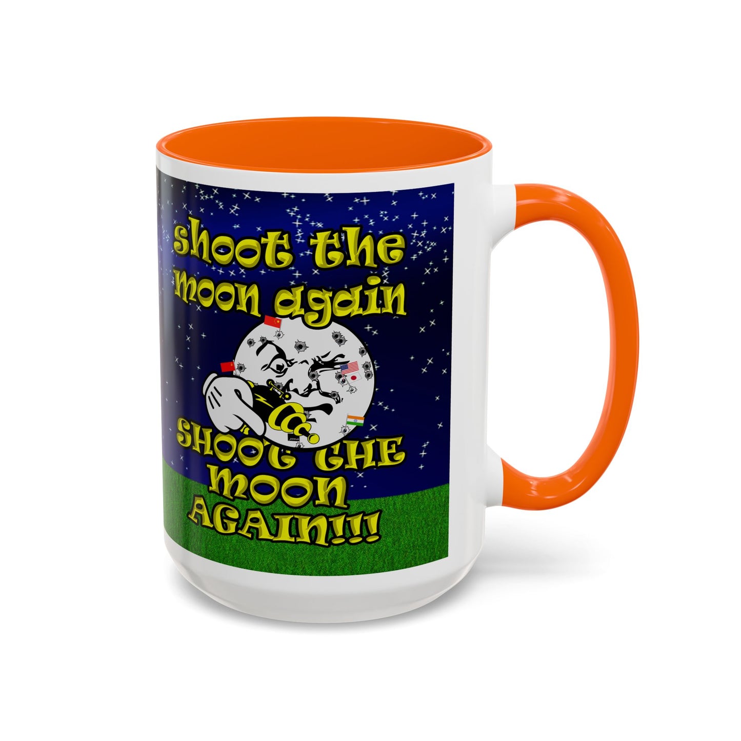 shoot the moon again - Accent Mug ('snoops' background)