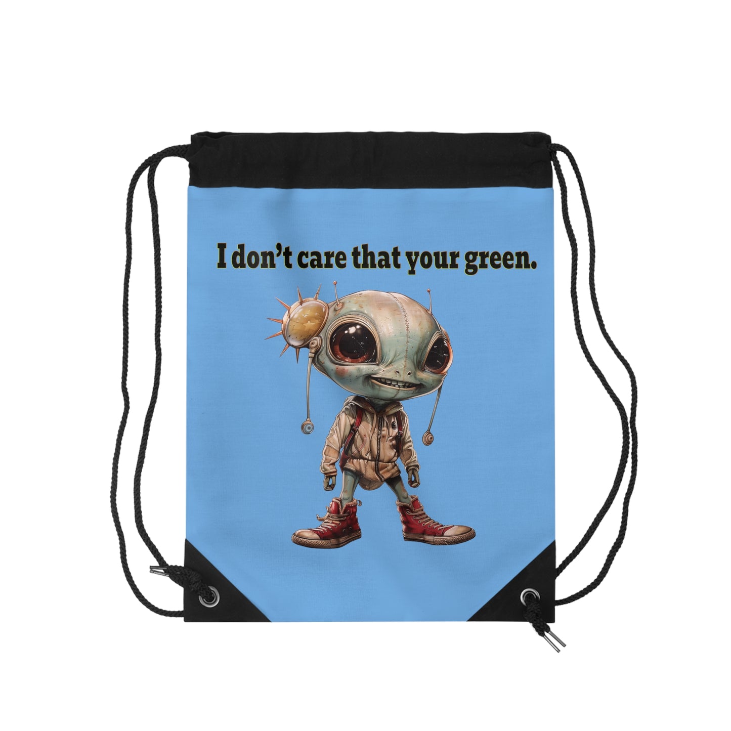 I don't care that your grey - Drawstring Bag (light blue)