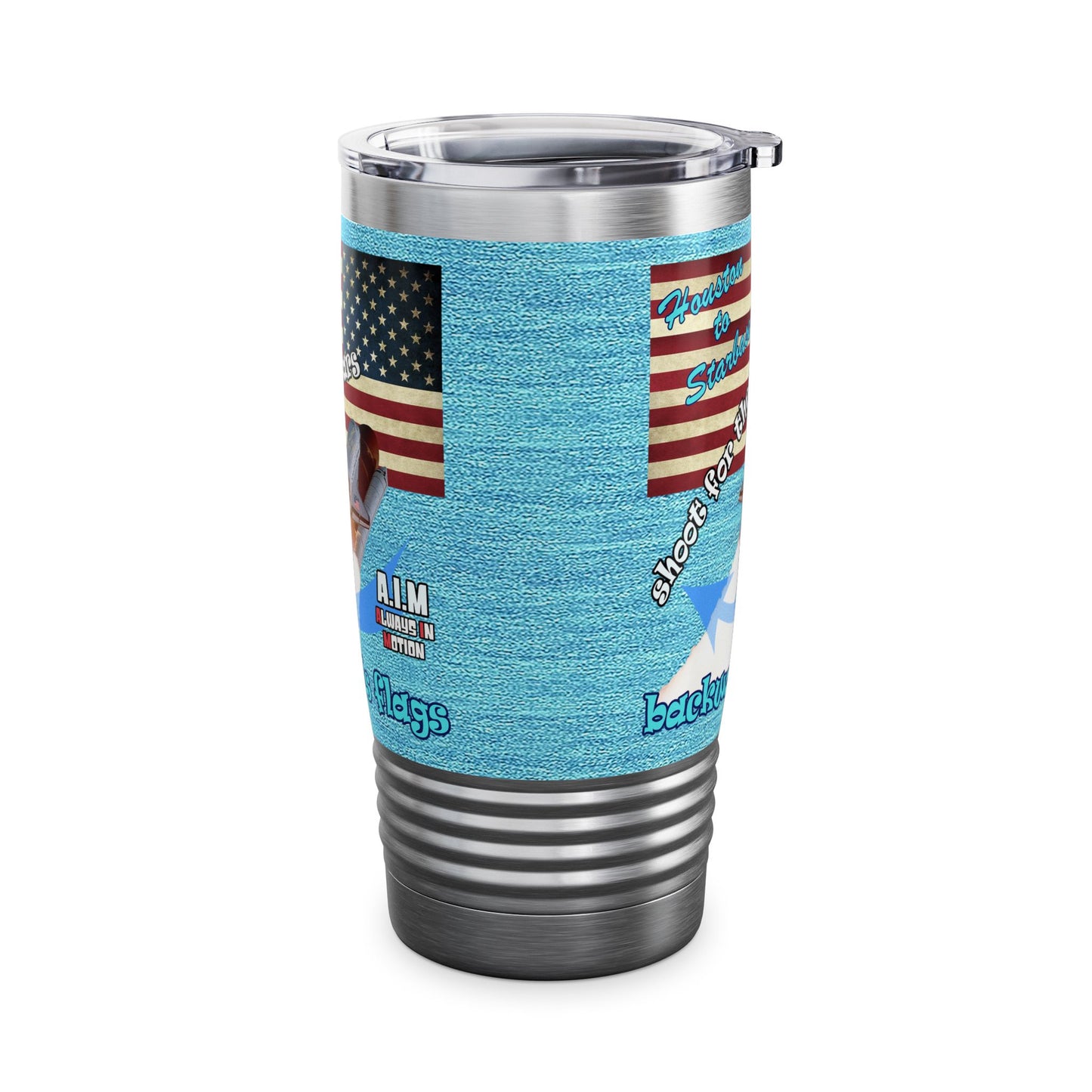 shoot for the stars - Ringneck Tumbler, 20oz (faded blue)