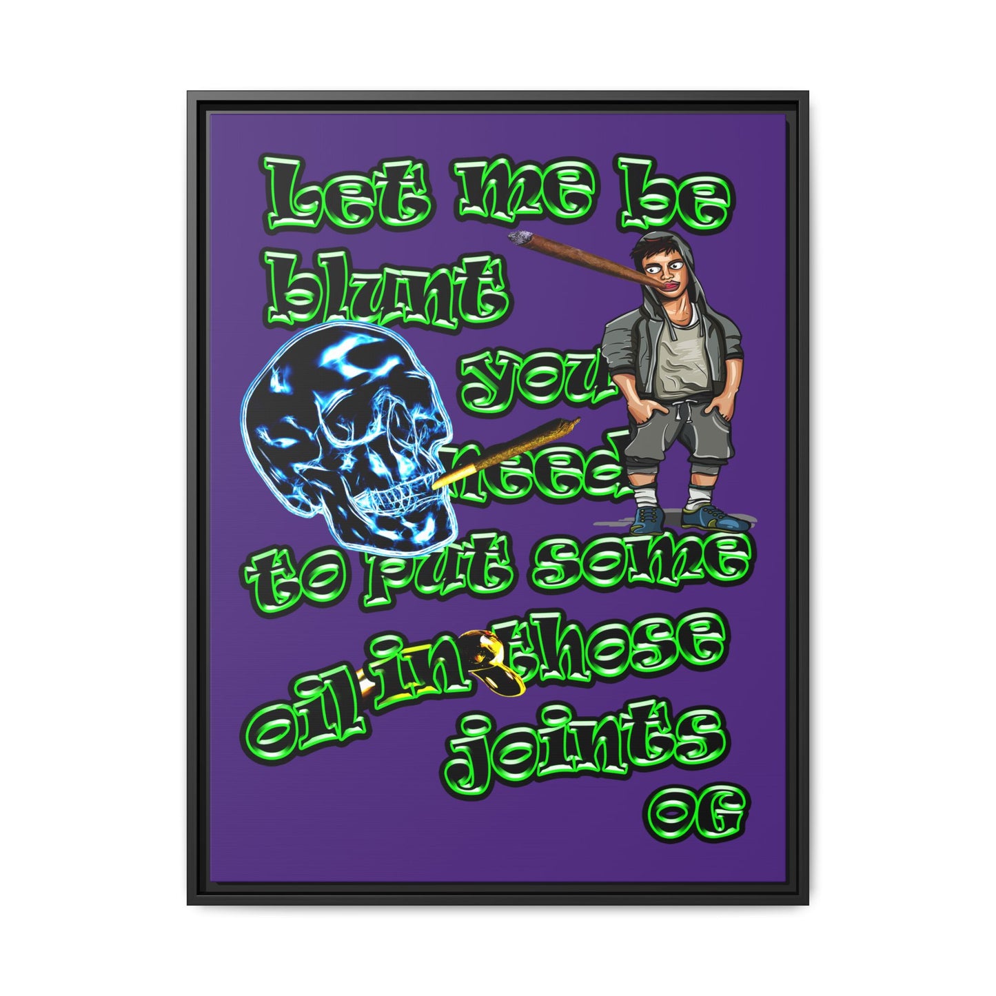 og - framed canvas art (purple)