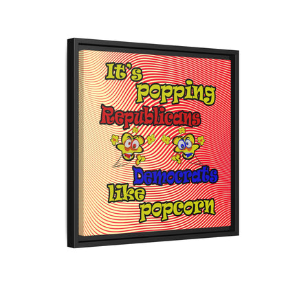 popping like popcorn - framed canvas art (yellow-orange wave)