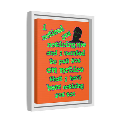 noticed you noticing - framed canvas art (orange)