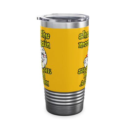shoot the moon again - Ringneck Tumbler, 20oz (yellow)